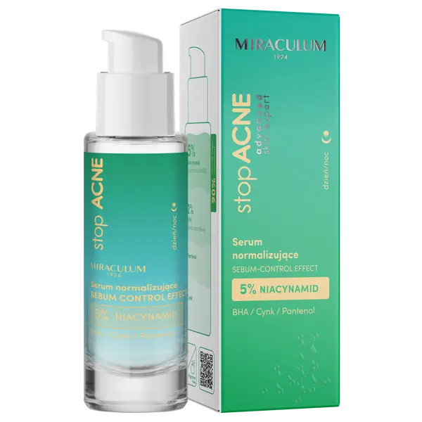 Нормализующая сыворотка для лица, 30 мл Miraculum Stop acne
Нормализующая сыворотка для лица, 30 мл Miraculum Stop acne