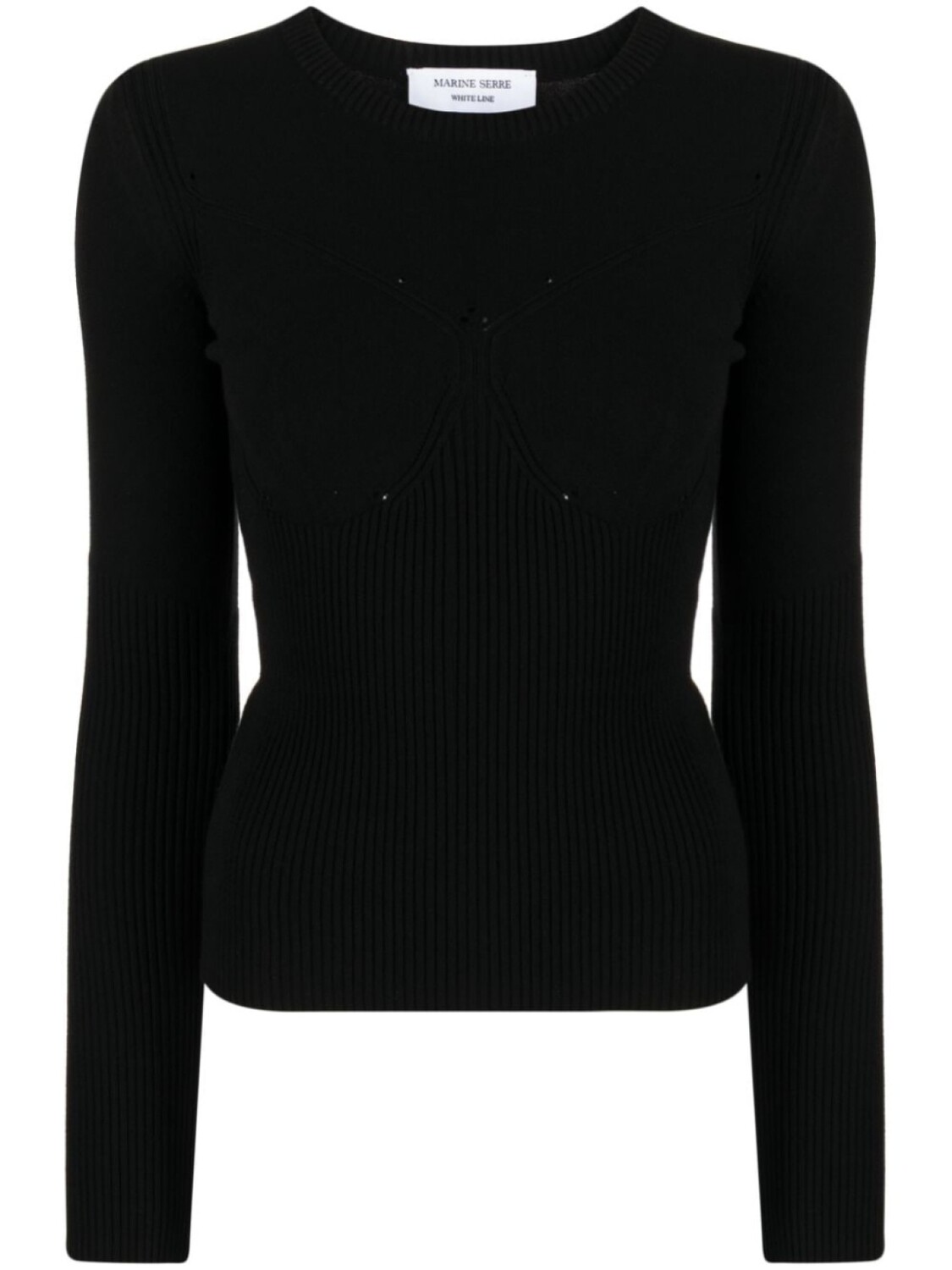 Marine Serre топ в рубчик с длинными рукавами, черный
Marine Serre топ в рубчик с длинными рукавами, черный