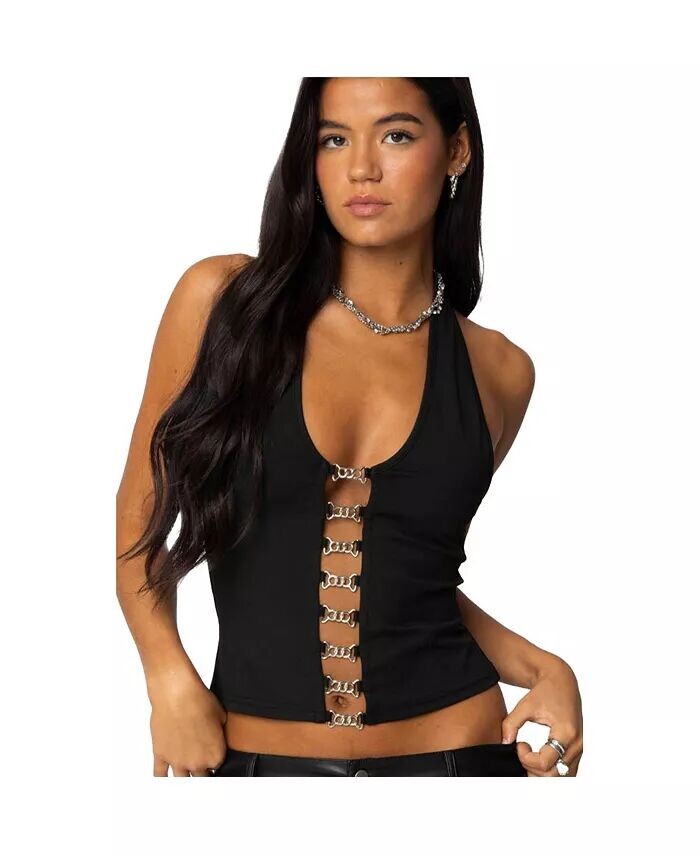 Женский топ с вырезом Chain Reaction Edikted, черный
Женский топ с вырезом Chain Reaction Edikted, черный