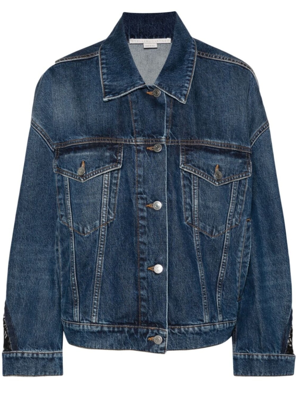 Stella McCartney джинсовая куртка с кружевными вставками, синий
Stella McCartney джинсовая куртка с кружевными вставками, синий