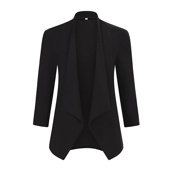 Женский безворотниковый блейзер с рукавом 3/4, разрезом на спине и без пуговиц Seoria, Black
Женский безворотниковый блейзер с рукавом 3/4, разрезом на спине и без пуговиц Seoria, Black