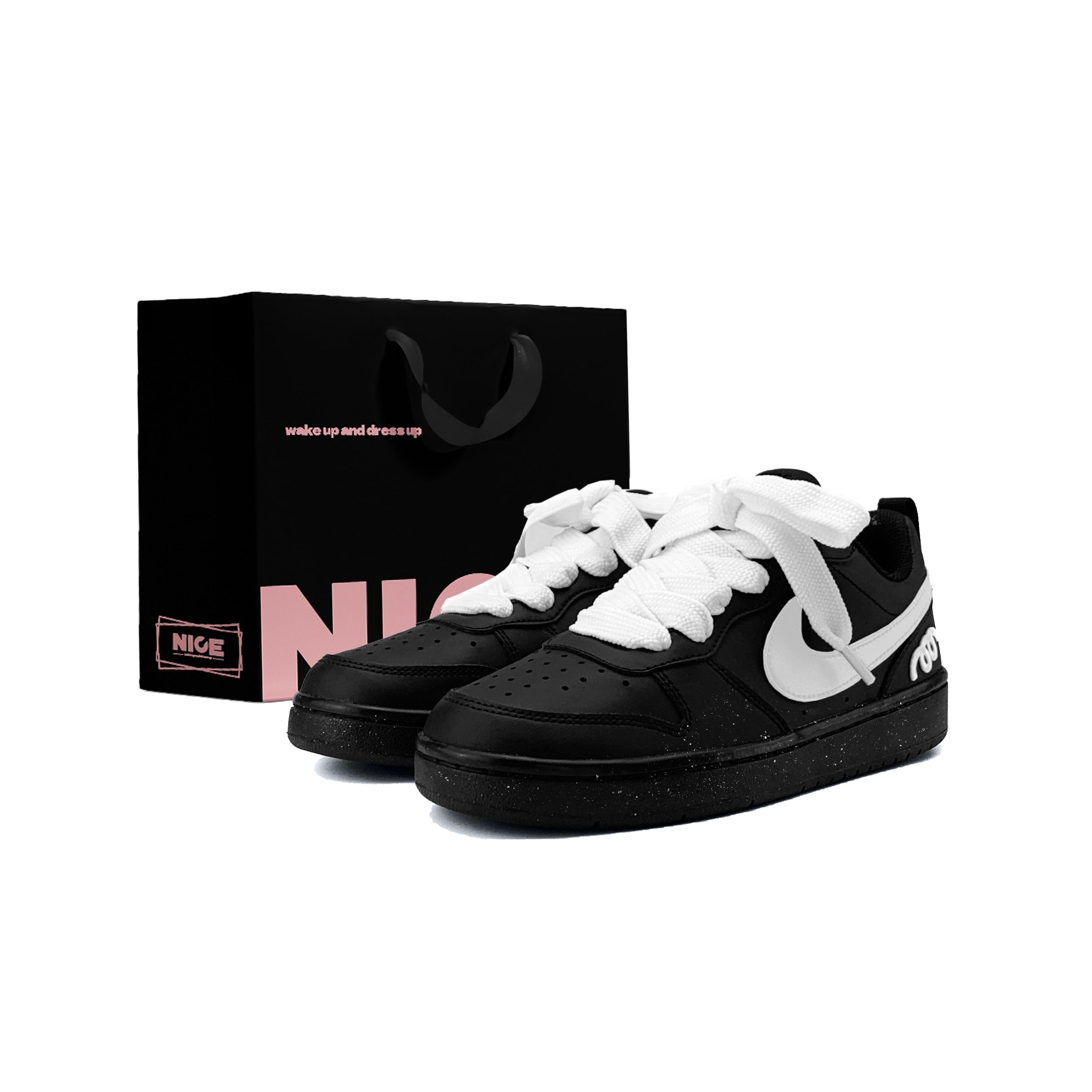 Nike Court Borough Pure Snow противоскользящие устойчивые к истиранию низкие детские скейтбординг кроссовки Black White Teenagers
Nike Court Borough Pure Snow противоскользящие устойчивые к истиранию низкие детские скейтбординг кроссовки Black White Teenagers