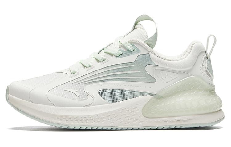 Коллекция беговых кроссовок для женщин с низким верхом цвета слоновой кости, белого/бело-серо-зеленого цвета Anta