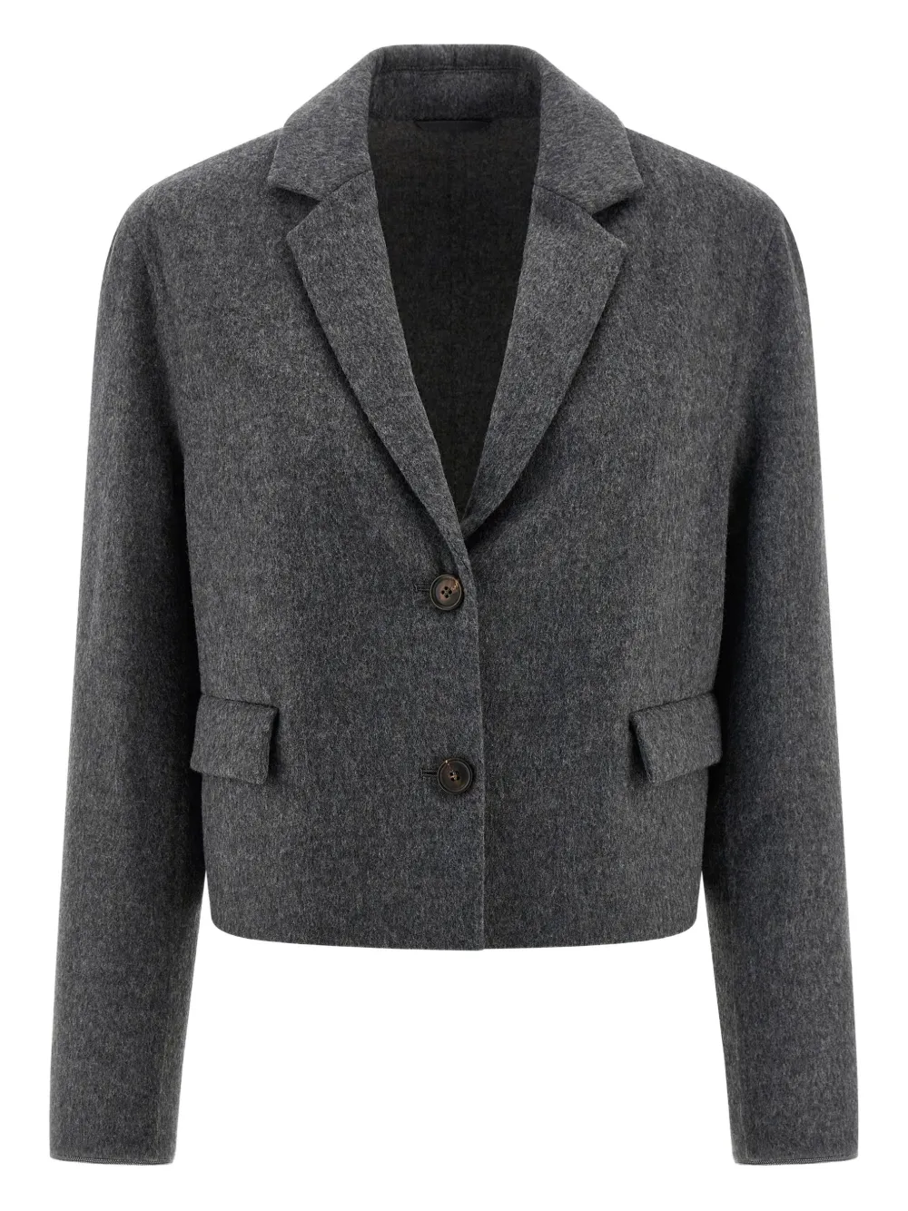 Шерстяной однобортный блейзер Brunello Cucinelli, серый
Шерстяной однобортный блейзер Brunello Cucinelli, серый