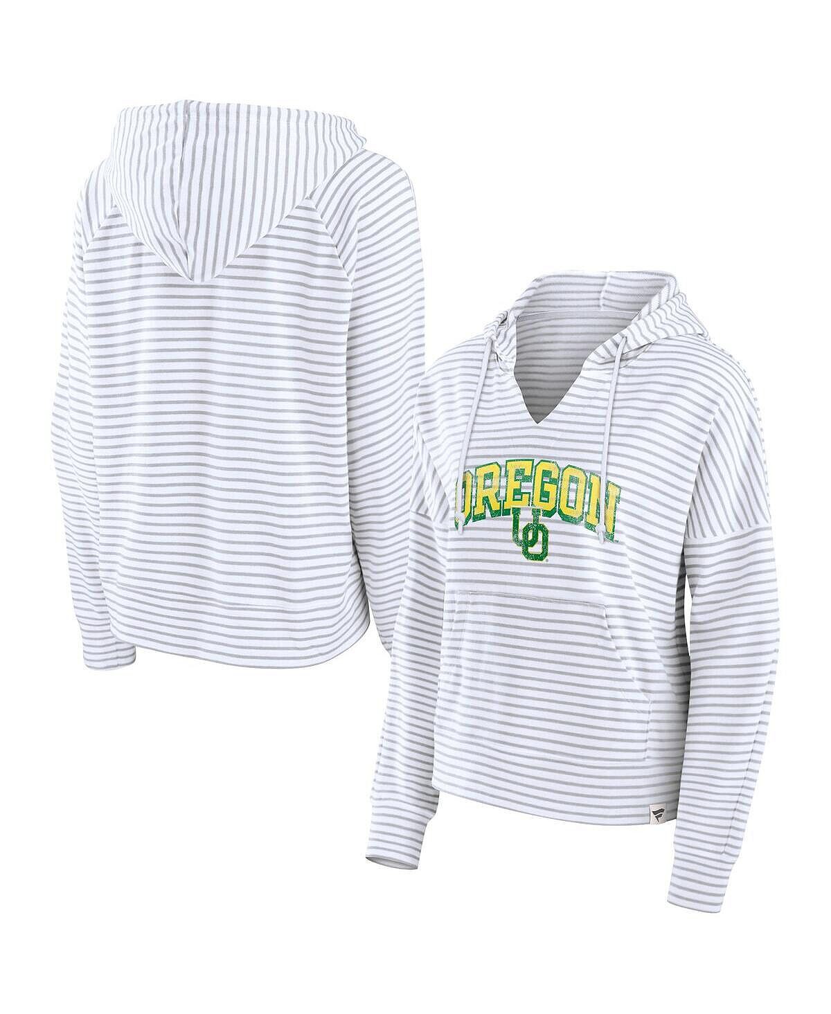 Женский пуловер с капюшоном в полоску белого цвета с надписью Oregon Ducks Fanatics, белый
Женский пуловер с капюшоном в полоску белого цвета с надписью Oregon Ducks Fanatics, белый