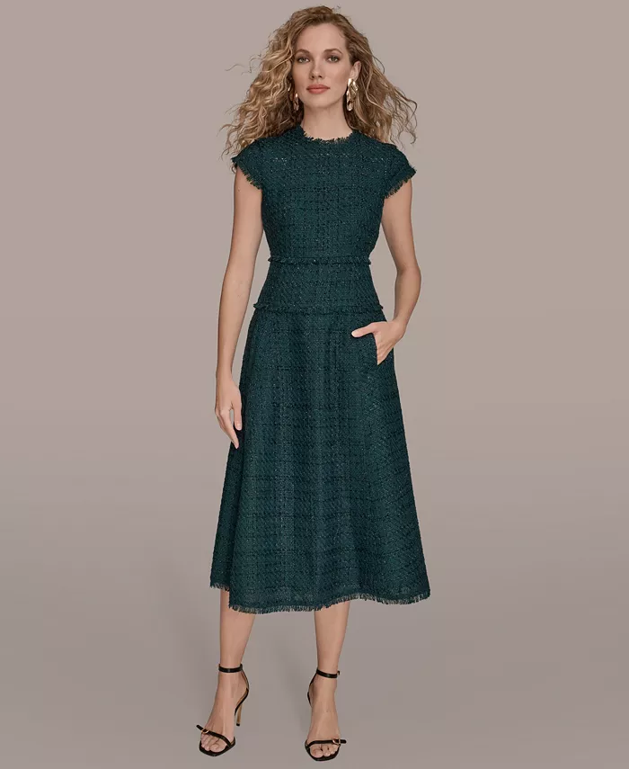 Женское твидовое платье миди А-силуэта с рукавами-крылышками Donna Karan New York, синий
Женское твидовое платье миди А-силуэта с рукавами-крылышками Donna Karan New York, синий