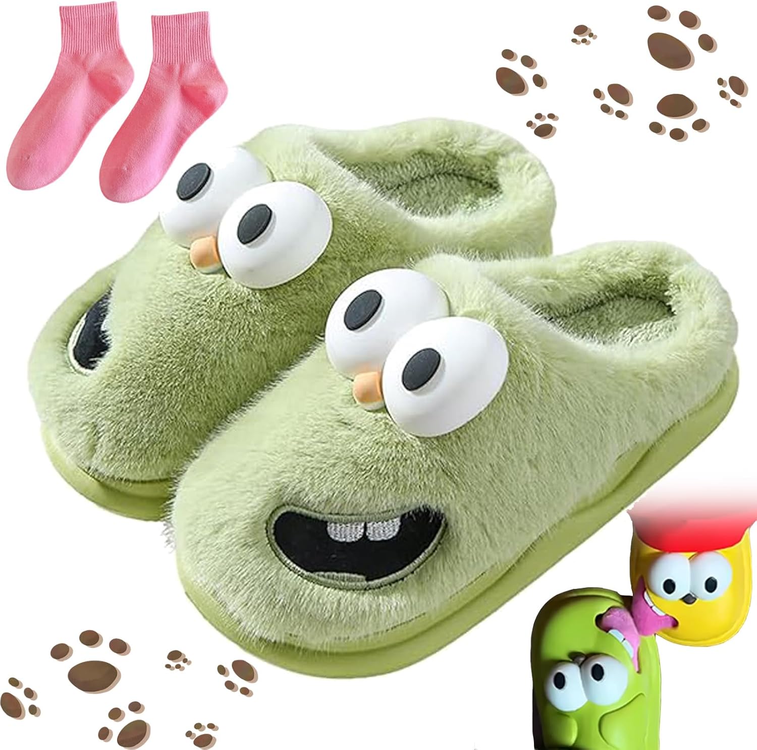 Тапочки для поцелуев для пар - забавные 3D-тапочки с большими глазами и языком собаки, милые мультяшные домашние тапочки, нескользящие домашние тапочки для женщин и мужчин Kzaer, зеленый
Тапочки для поцелуев для пар - забавные 3D-тапочки с большими глазами и языком собаки, милые мультяшные домашние тапочки, нескользящие домашние тапочки для женщин и мужчин Kzaer, зеленый