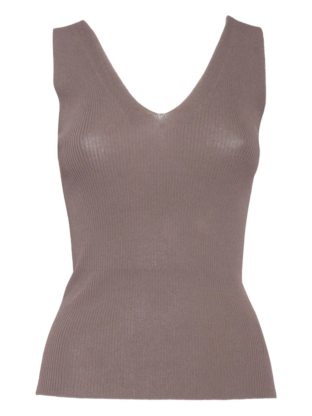Топ в рубчик с V-образным вырезом Filippo De Laurentiis, коричневый
Топ в рубчик с V-образным вырезом Filippo De Laurentiis, коричневый