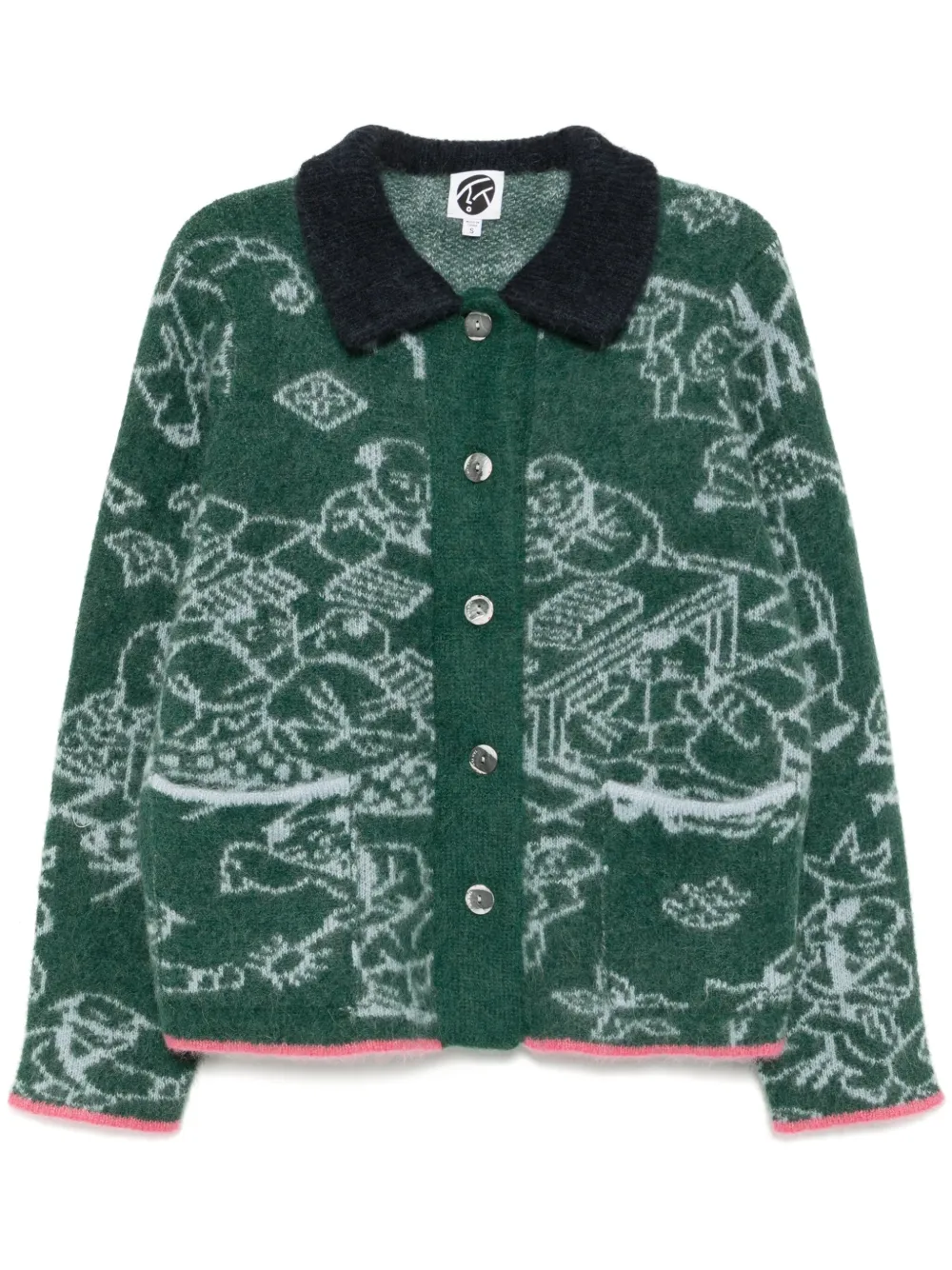 Жаккардовый кардиган YANYAN KNITS, зеленый
Жаккардовый кардиган YANYAN KNITS, зеленый