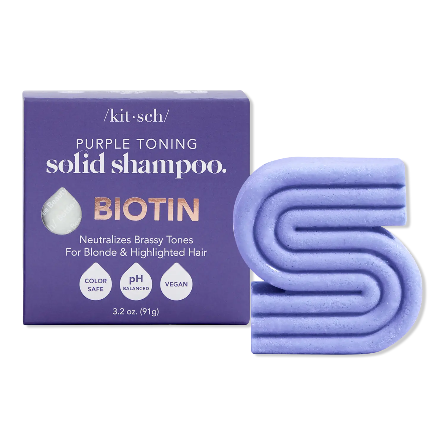 Твердый тонирующий шампунь фиолетового цвета Kitsch
Твердый тонирующий шампунь фиолетового цвета Kitsch