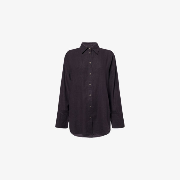 Рубашка We Are Tala с длинными рукавами и фигурным подолом из льна, черный
Рубашка We Are Tala с длинными рукавами и фигурным подолом из льна, черный