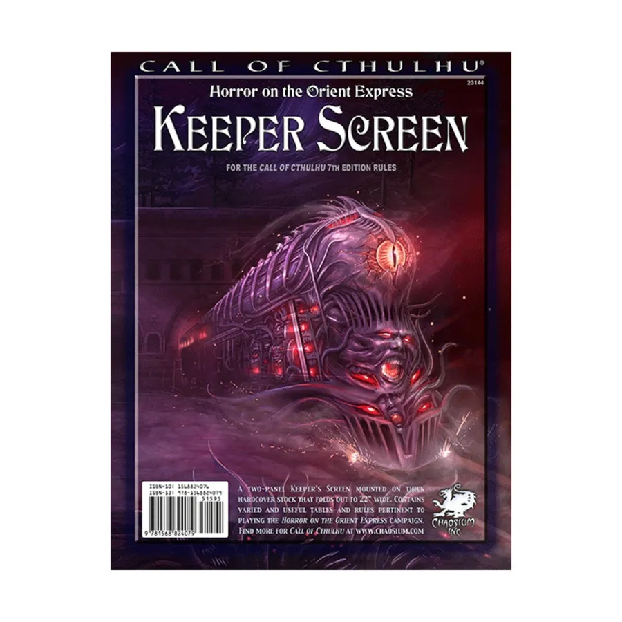 Экран хранителя - Ужасы в Восточном экспрессе, Call of Cthulhu - Gaming Aids & Accessories (Chaosium)
Экран хранителя - Ужасы в Восточном экспрессе, Call of Cthulhu - Gaming Aids & Accessories (Chaosium)