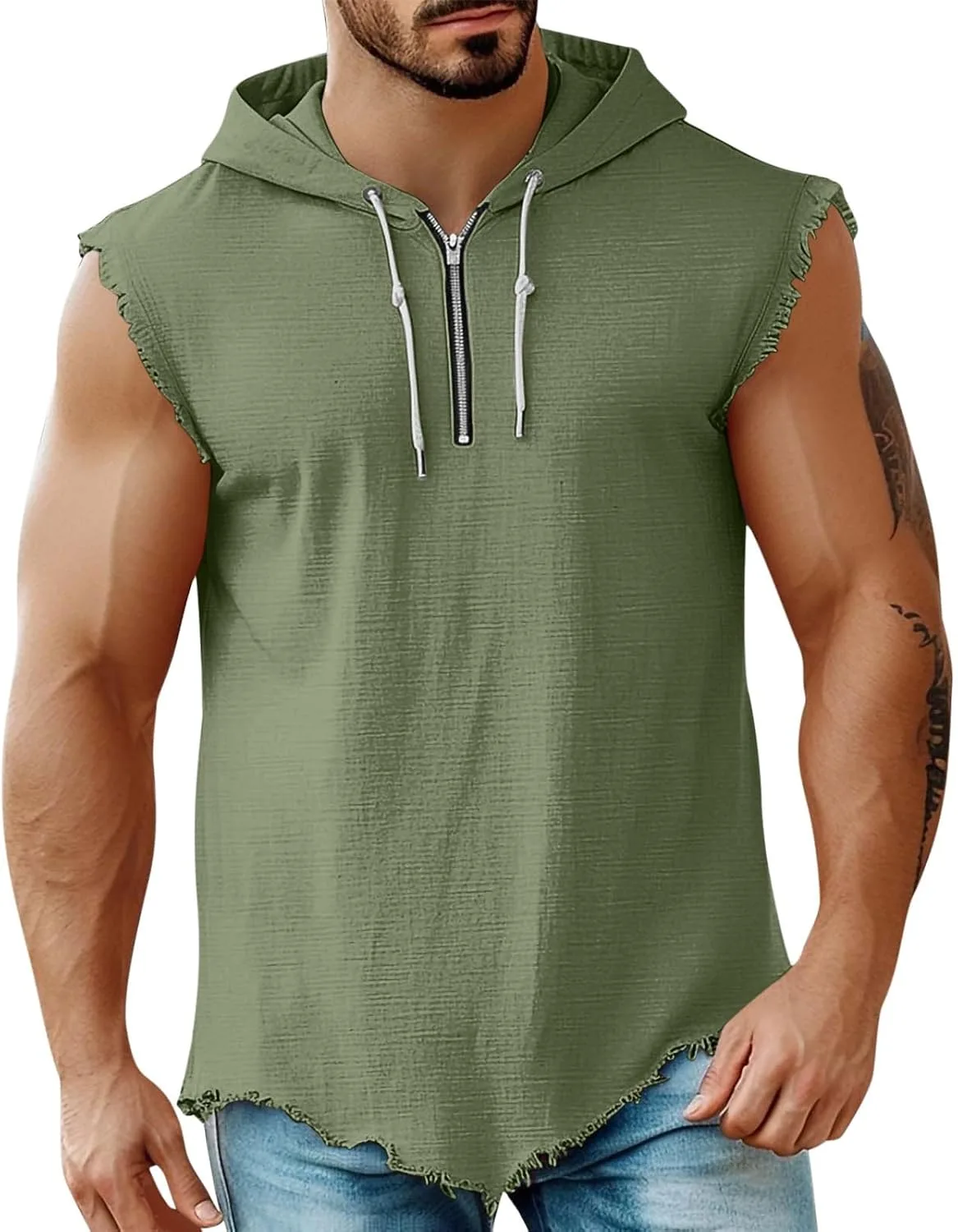 Мужская льняная толстовка с капюшоном и молнией на четверть для тренировок
Мужская льняная толстовка с капюшоном и молнией на четверть для тренировок