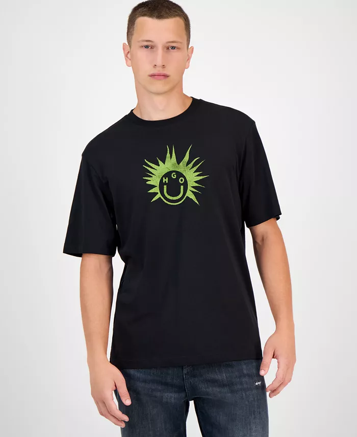 Мужская футболка Nugix с принтом из хлопка Hugo Boss, черный
Мужская футболка Nugix с принтом из хлопка Hugo Boss, черный