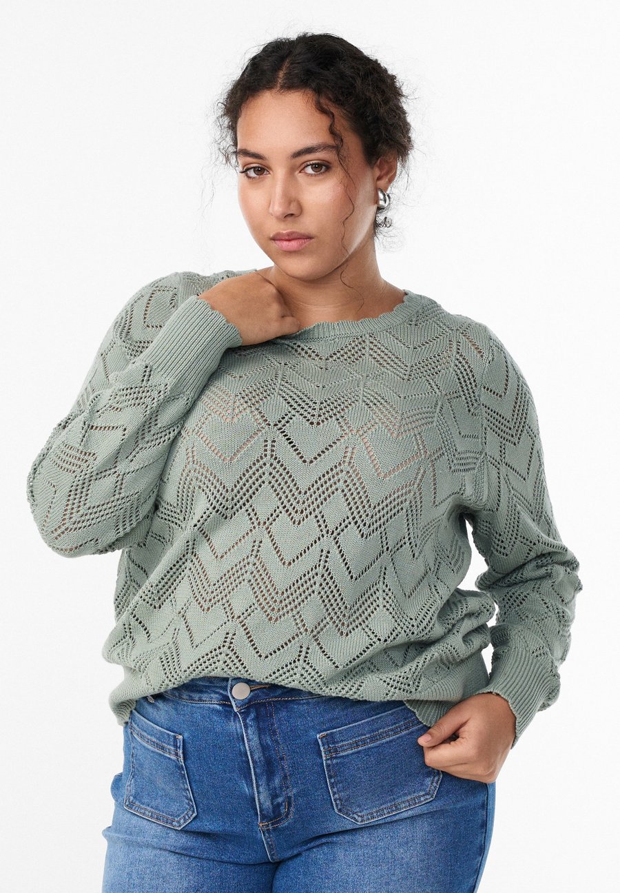 Джемпер Zizzi Jumper, Green Milieu/Light Green
Джемпер Zizzi Jumper, Green Milieu/Light Green