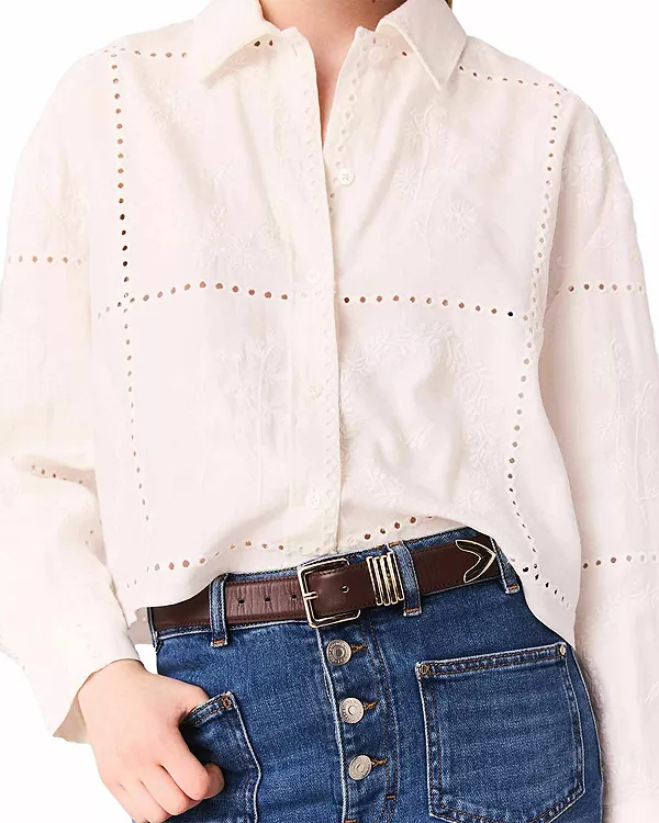 Короткая вышитая рубашка - эксклюзив Maje, белый
Короткая вышитая рубашка - эксклюзив Maje, белый