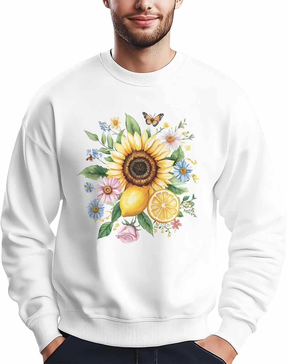 Мужской свитшот с принтом подсолнухов и бабочек Winvebermior
Мужской свитшот с принтом подсолнухов и бабочек Winvebermior