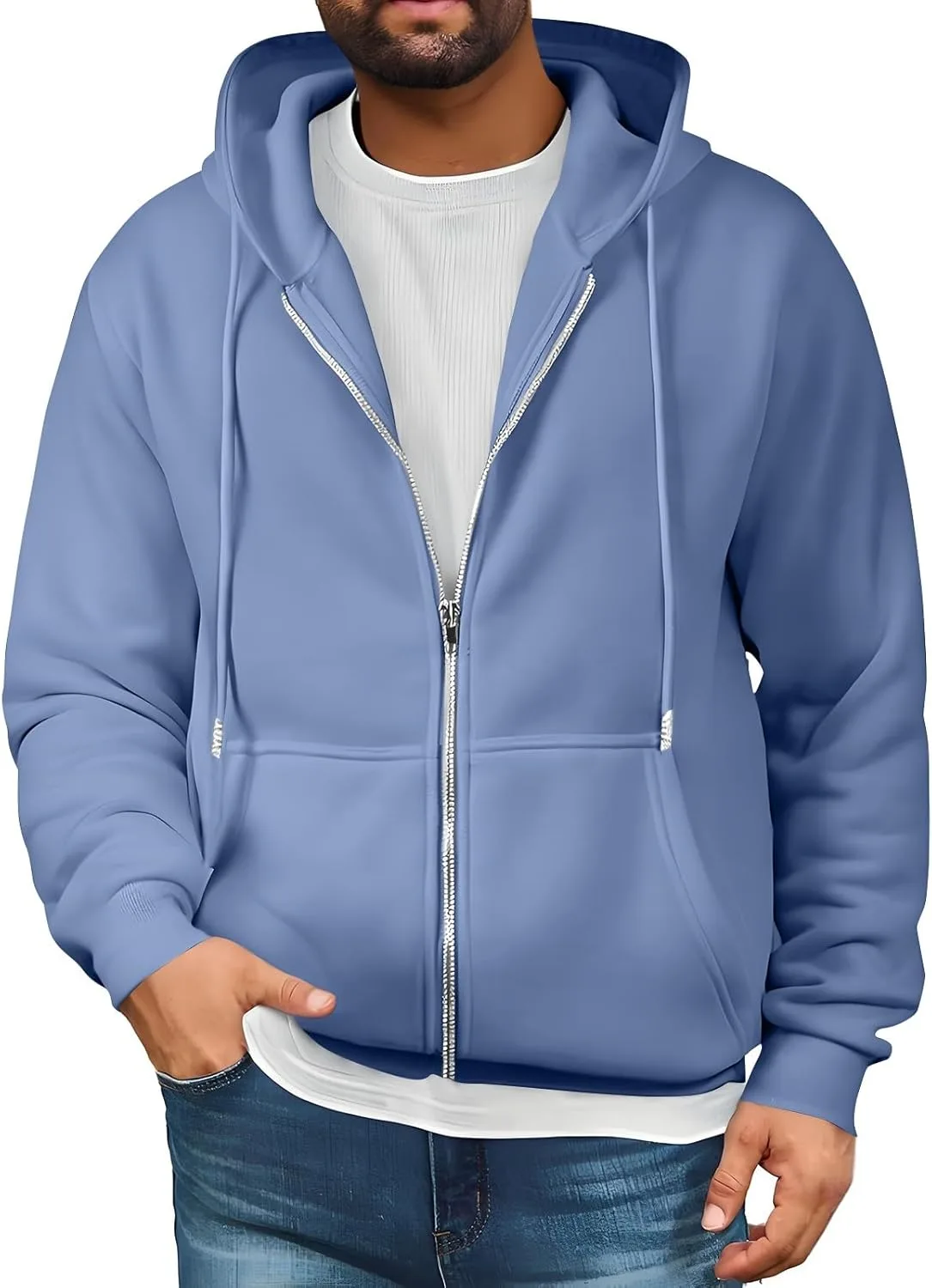 GOFULY Zip Up Hoodie Men, стильный флисовый свитшот Plus Size, с капюшоном и карманами
GOFULY Zip Up Hoodie Men, стильный флисовый свитшот Plus Size, с капюшоном и карманами