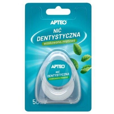 Вощеная зубная нить, мятный, 50 м Apteo
Вощеная зубная нить, мятный, 50 м Apteo