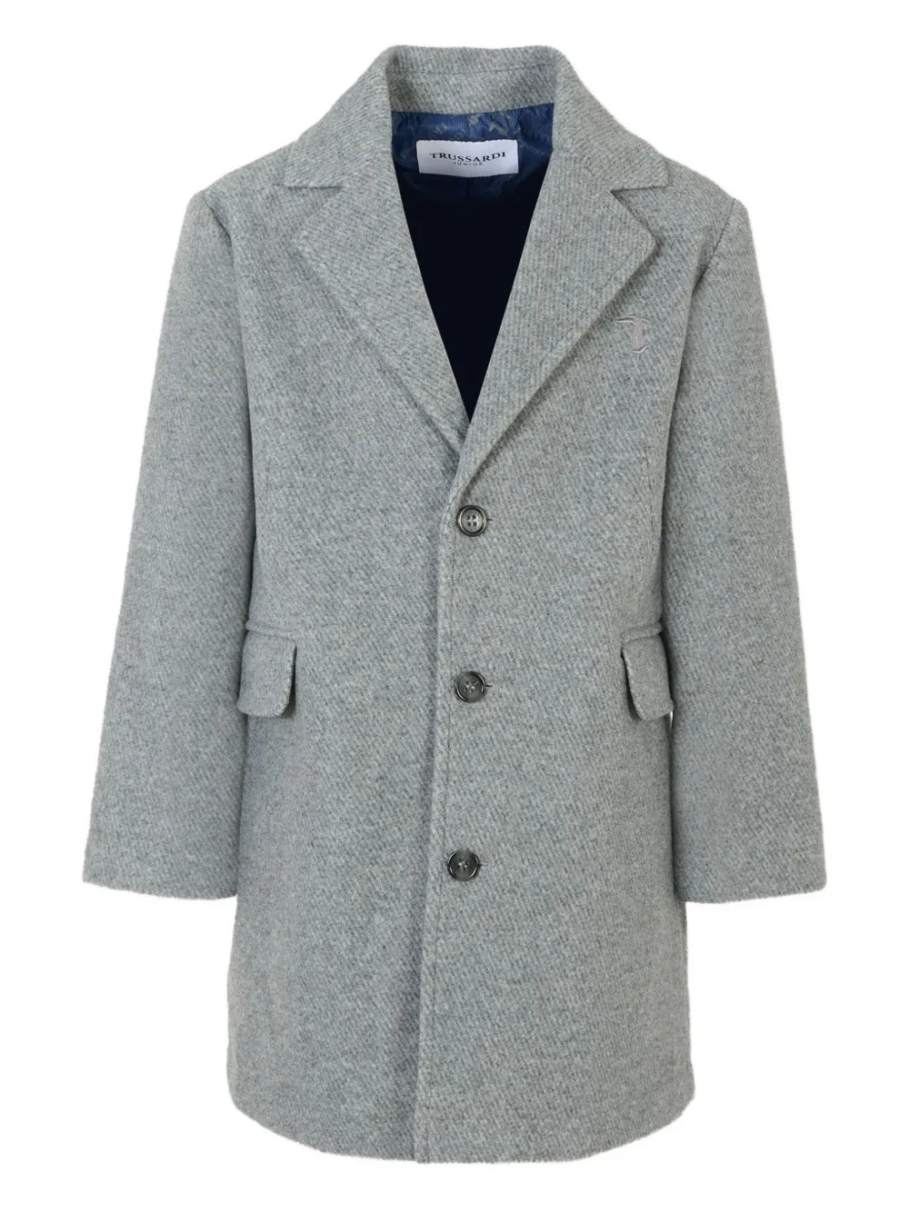 Пальто из твила с тремя пуговицами TRUSSARDI JUNIOR, серый 
Пальто из твила с тремя пуговицами TRUSSARDI JUNIOR, серый
