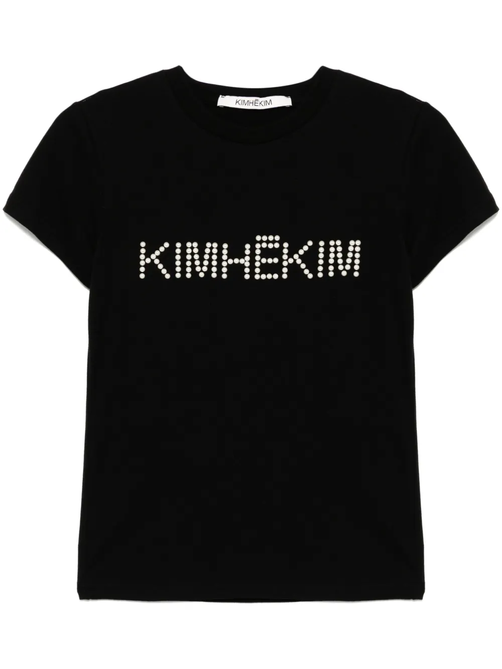 Футболка с декоративным жемчугом Kimhekim, черный 
Футболка с декоративным жемчугом Kimhekim, черный