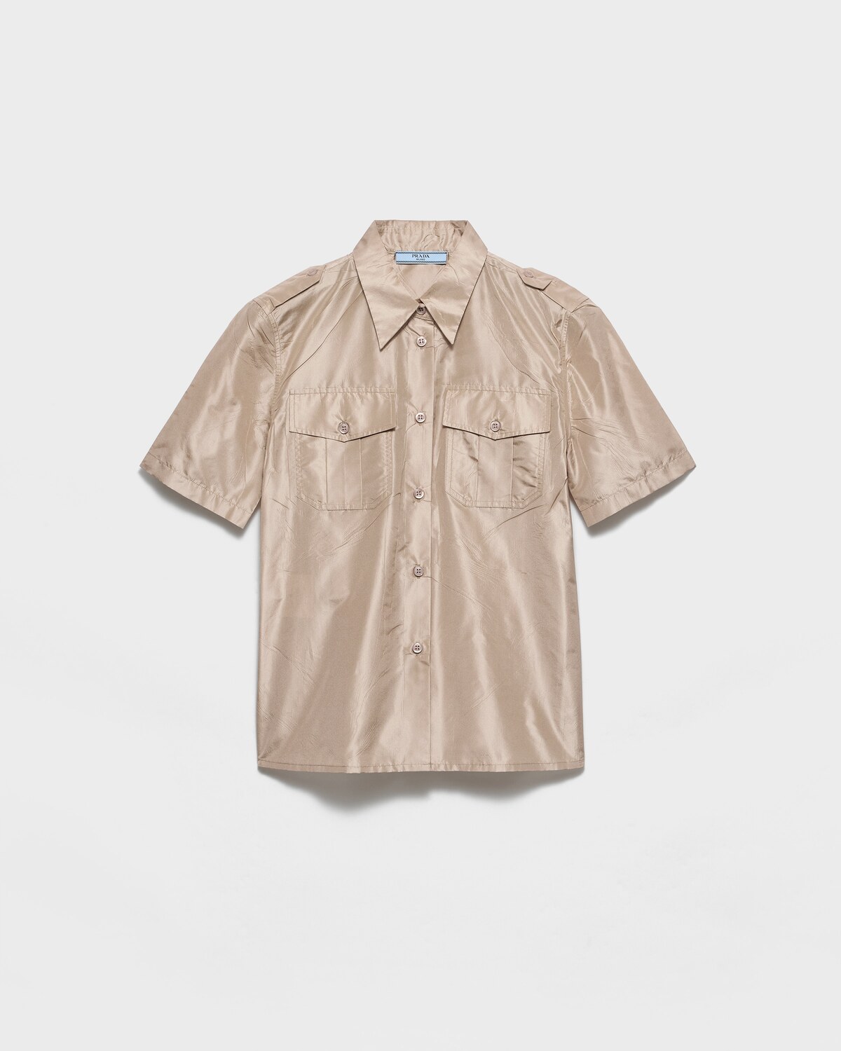 Рубашка из тафты с короткими рукавами Prada, корд
Рубашка из тафты с короткими рукавами Prada, корд