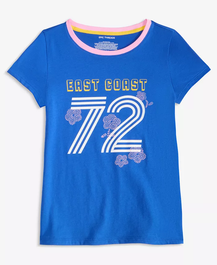 Футболка с принтом East Coast 72 для девочек и подростков Epic Threads, синий
Футболка с принтом East Coast 72 для девочек и подростков Epic Threads, синий