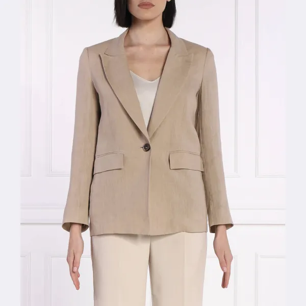 Элегантный льняной жакет в стиле афро прямого кроя Marella, бежевый
Элегантный льняной жакет в стиле афро прямого кроя Marella, бежевый