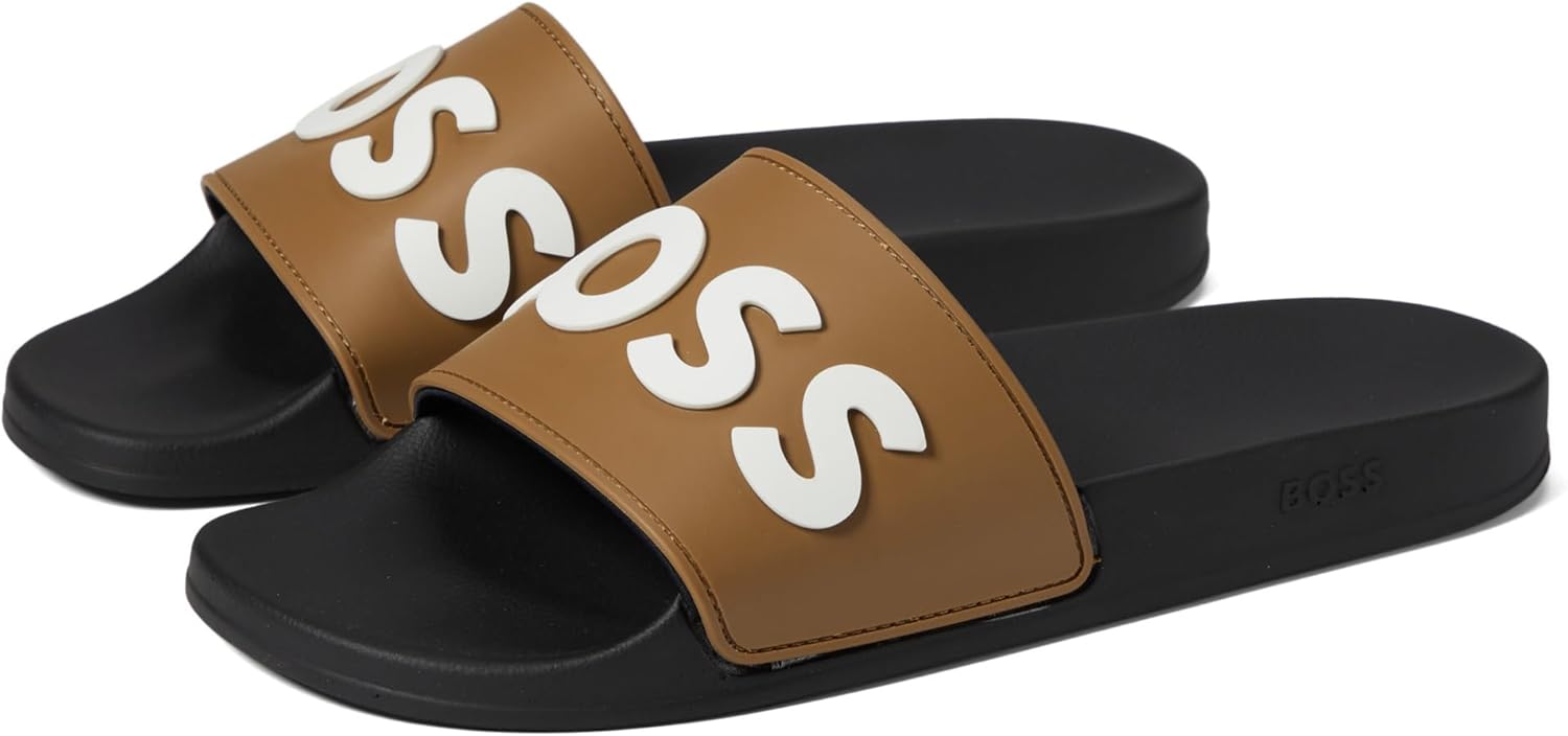 BOSS Мужские сандалии-шлепанцы с большим логотипом, Iconic Camel/Black Storm
BOSS Мужские сандалии-шлепанцы с большим логотипом, Iconic Camel/Black Storm