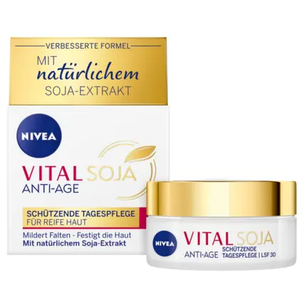 Vital Soy Anti-Aging Дневной крем для лица Уход за лицом Разглаживает морщины 50 мл, Nivea
Vital Soy Anti-Aging Дневной крем для лица Уход за лицом Разглаживает морщины 50 мл, Nivea