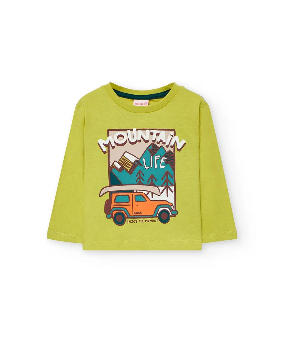 Детская футболка с рисунком спереди и длинным рукавом Boboli, оливковый зеленый
Детская футболка с рисунком спереди и длинным рукавом Boboli, оливковый зеленый