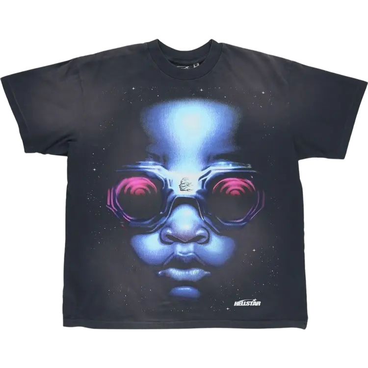 Футболка Hellstar Goggle 'Black/Blue', черный 
Футболка Hellstar Goggle 'Black/Blue', черный