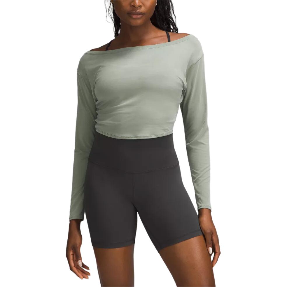Кроп-топ с длинными рукавами Women's Lululemon, серый eucalyptus
Кроп-топ с длинными рукавами Women's Lululemon, серый eucalyptus