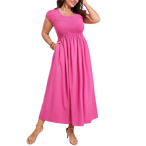 Женское платье макси для беременных plus size с круглым вырезом, короткими рукавами и карманами Clearflower, Rose Pink
Женское платье макси для беременных plus size с круглым вырезом, короткими рукавами и карманами Clearflower, Rose Pink
