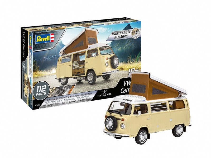 Пластиковая модель автомобиля VW T2 Camper 1/24 (EASY CLICK) Revell
Пластиковая модель автомобиля VW T2 Camper 1/24 (EASY CLICK) Revell