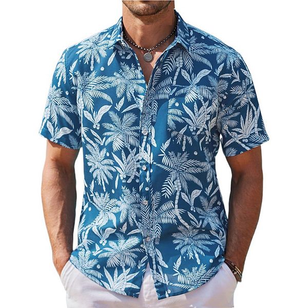 Мужская гавайская рубашка с коротким рукавом Coofandy, Blue White Plam Leaf
Мужская гавайская рубашка с коротким рукавом Coofandy, Blue White Plam Leaf
