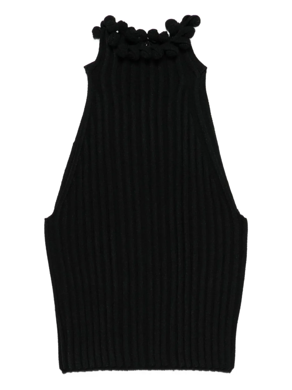 Топ в рубчик с оборками Alaïa, черный
Топ в рубчик с оборками Alaïa, черный