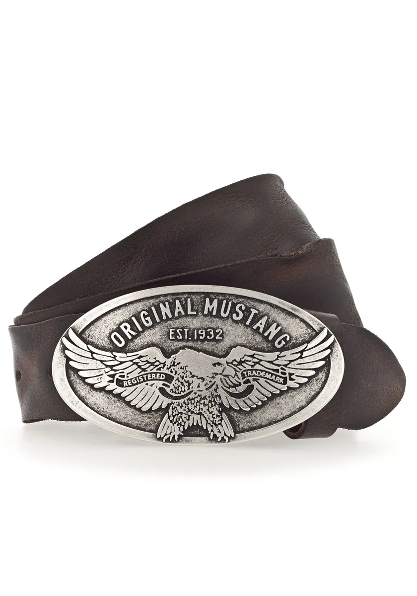 Ремень МУСТАНГ, большая овальная застежка со стилизованным орлом Mustang, коричневый
Ремень МУСТАНГ, большая овальная застежка со стилизованным орлом Mustang, коричневый
