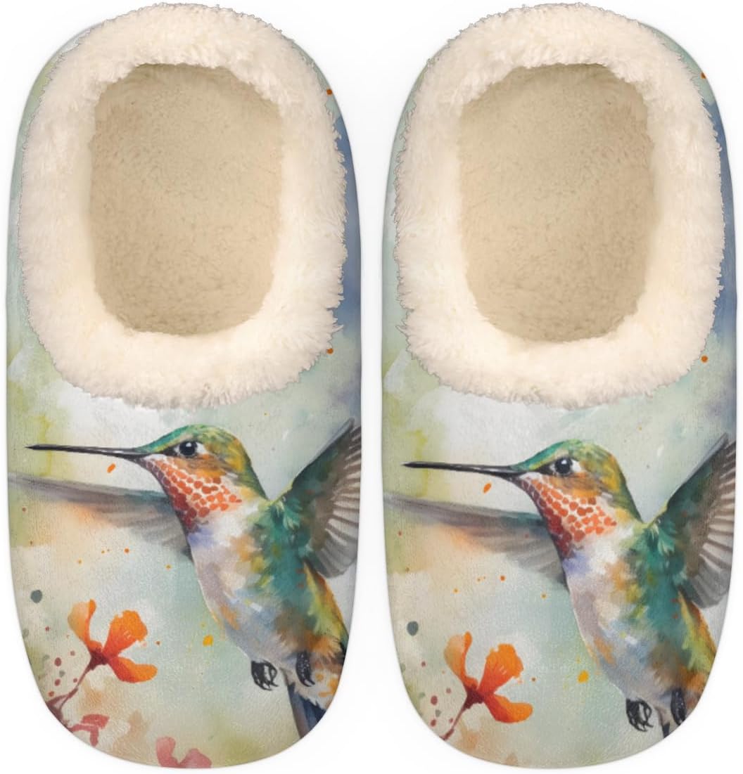 Тапочки с рисунком колибри акварелью для женщин и мужчин, весенние домашние тапочки с цветами, теплые пушистые с памятью формы, легкие, уютные, с противоскользящей подошвой, с закрытой пяткой, для дома, средний размер Bardic, Multicolor
Тапочки с рисунком колибри акварелью для женщин и мужчин, весенние домашние тапочки с цветами, теплые пушистые с памятью формы, легкие, уютные, с противоскользящей подошвой, с закрытой пяткой, для дома, средний размер Bardic, Multicolor