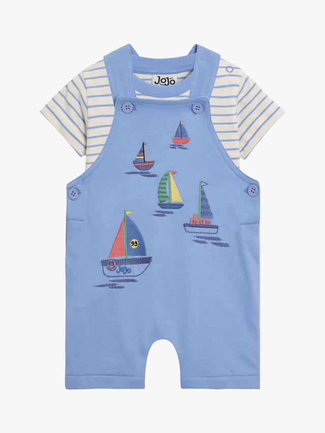 Детская хлопчатобумажная футболка в полоску и комбинезон с аппликацией в виде лодочки JoJo Maman Bébé, синий
Детская хлопчатобумажная футболка в полоску и комбинезон с аппликацией в виде лодочки JoJo Maman Bébé, синий