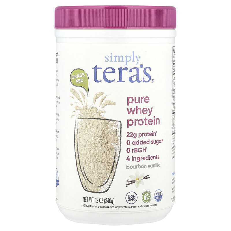 Simply Tera's, Grass Fed, Simply Pure Whey Protein, бурбонская ваниль, 340 г (12 унций)
Simply Tera's, Grass Fed, Simply Pure Whey Protein, бурбонская ваниль, 340 г (12 унций)