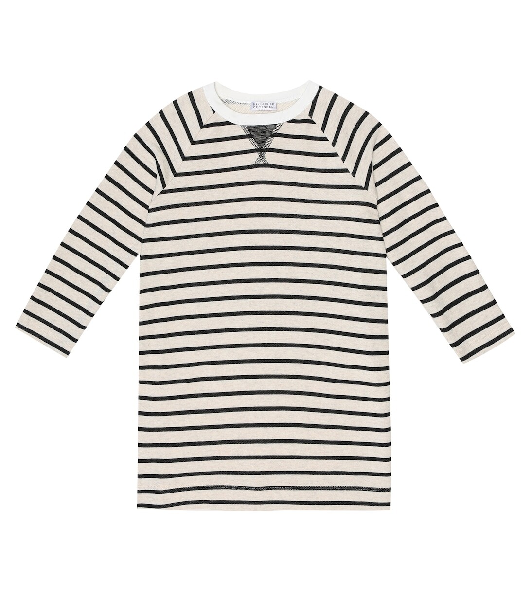 Полосатое платье из хлопкового джерси Brunello Cucinelli, черный
Полосатое платье из хлопкового джерси Brunello Cucinelli, черный