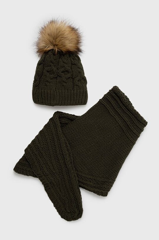 Шапка и шарф Answear Lab, зеленый 
Шапка и шарф Answear Lab, зеленый