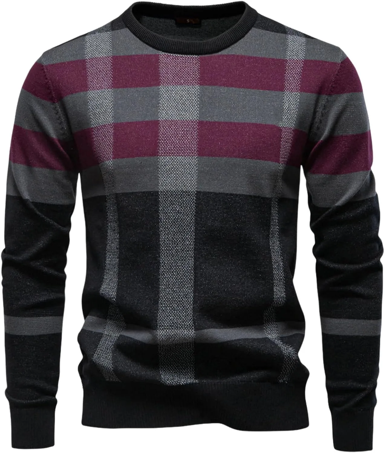 Мужской свитер с круглым вырезом в клетку OAKVERVE
Мужской свитер с круглым вырезом в клетку OAKVERVE