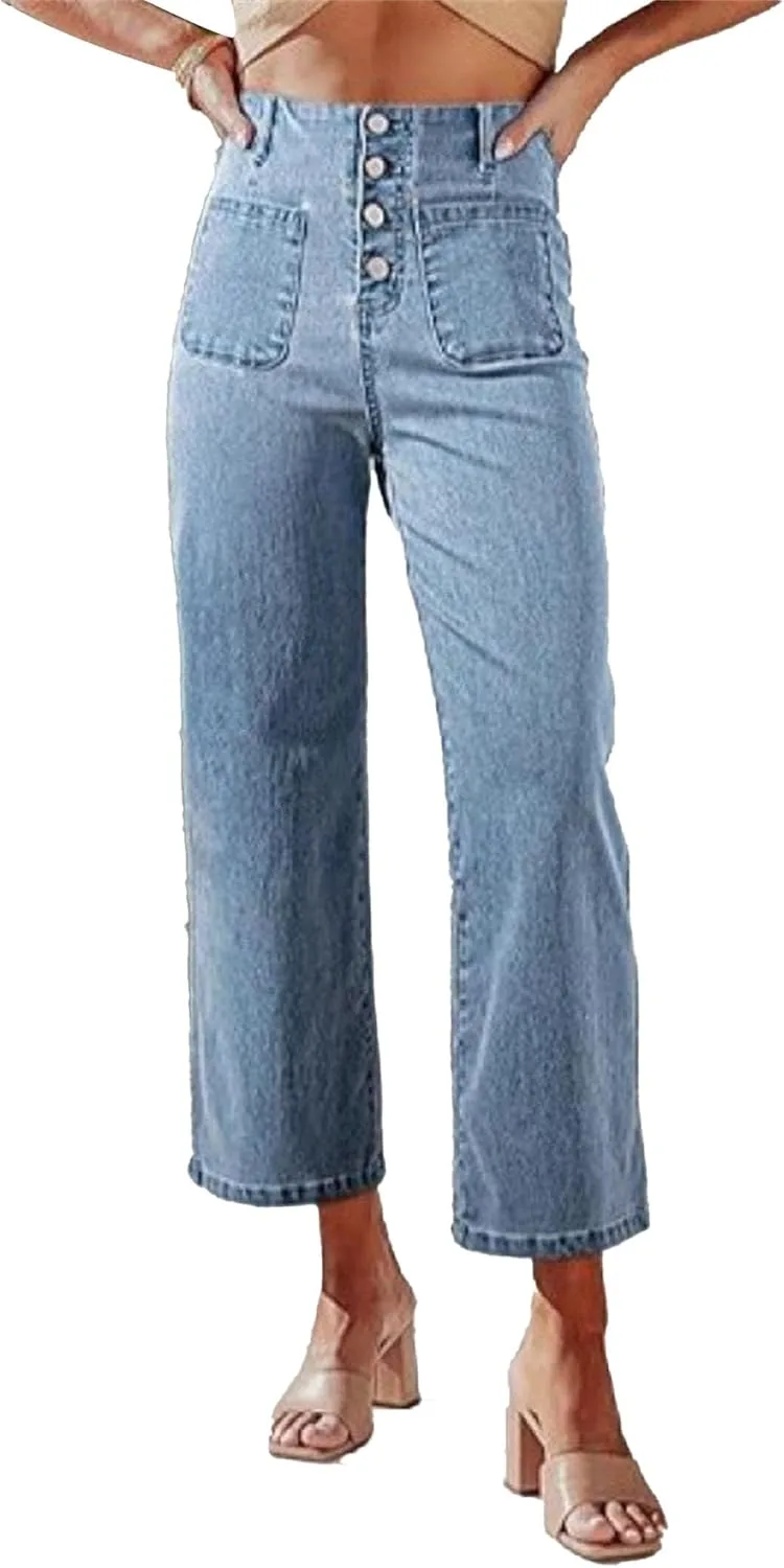 Женские джинсы с широкими штанинами Boot Cut, высокая посадка, эластичные
Женские джинсы с широкими штанинами Boot Cut, высокая посадка, эластичные