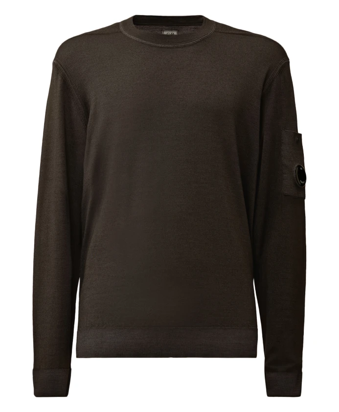 Вязаный свитер с круглым вырезом из шерсти мериносовой шерсти C.P. Company, коричневый
Вязаный свитер с круглым вырезом из шерсти мериносовой шерсти C.P. Company, коричневый