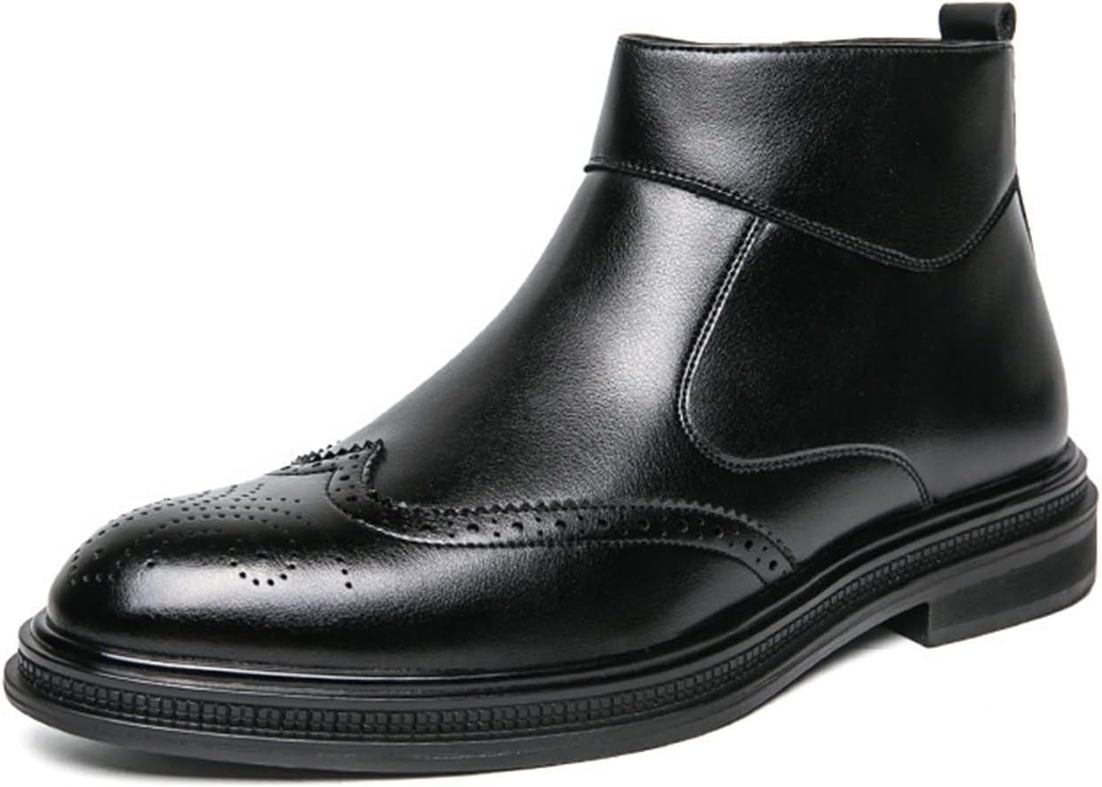 Мужские ботинки выше щиколотки с круглым носком, резным брогированием, зауженным носком, боковой молнией, ПУ материалом, нескользящей подошвой, удобные для ношения и праздничные Xjsdjhount, черный
Мужские ботинки выше щиколотки с круглым носком, резным брогированием, зауженным носком, боковой молнией, ПУ материалом, нескользящей подошвой, удобные для ношения и праздничные Xjsdjhount, черный