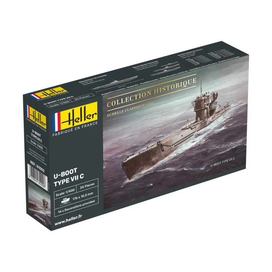 Подводная лодка Тип VII C — Историческая коллекция, Historical Model Kits (1:400) (Heller Models)
Подводная лодка Тип VII C — Историческая коллекция, Historical Model Kits (1:400) (Heller Models)