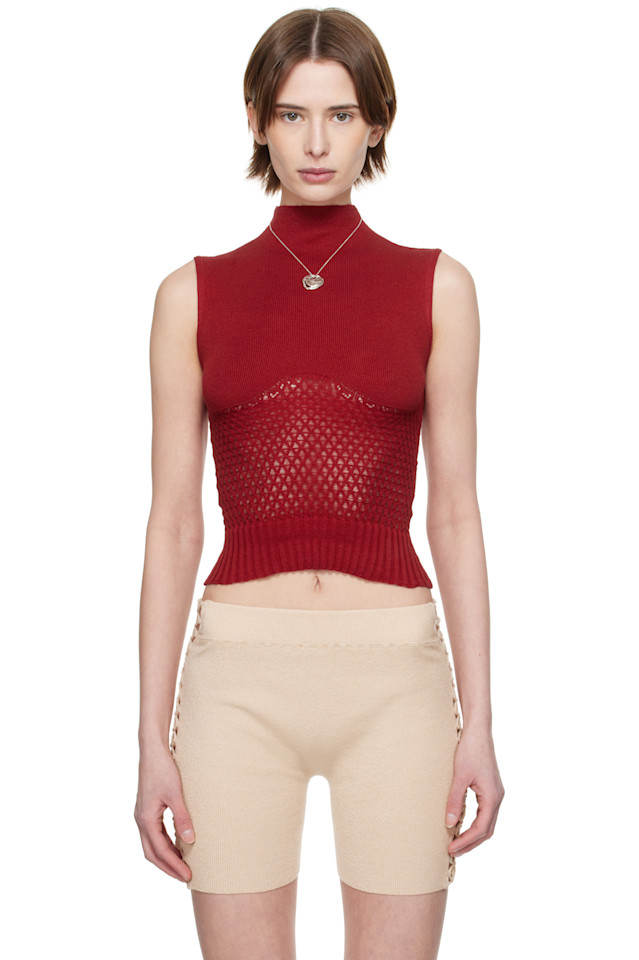 Эксклюзивный топ без рукавов с красной медовой структурой Ssense Isa Boulder, цвет chilli
Эксклюзивный топ без рукавов с красной медовой структурой Ssense Isa Boulder, цвет chilli