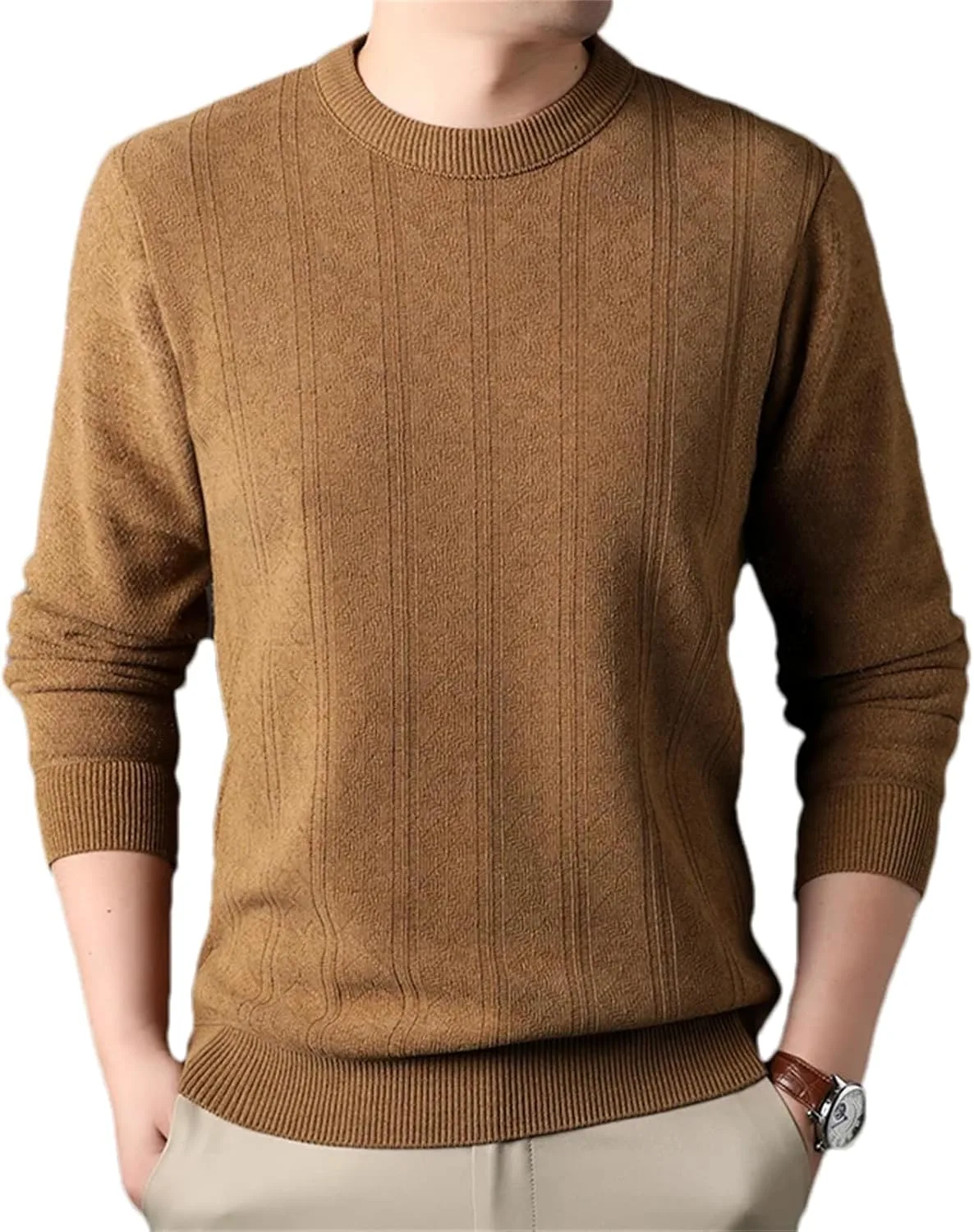 Мужской свитер с круглым вырезом и длинными рукавами, утепленный, вязаный, полосатый, для осени и зимы
Мужской свитер с круглым вырезом и длинными рукавами, утепленный, вязаный, полосатый, для осени и зимы